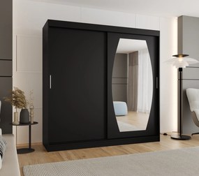 Šatníková skriňa 200 cm Rosaria (čierna). Akcia -17%. Vlastná spoľahlivá doprava až k Vám domov. 1126306