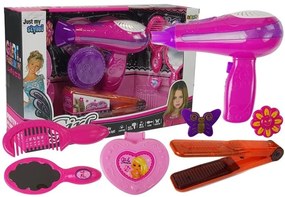 LEAN TOYS Sada na vlasy so žehličkou a príslušenstvom