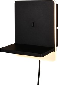 Matne čierne LED stmievateľné nástenné svietidlo Fairfield – Trio