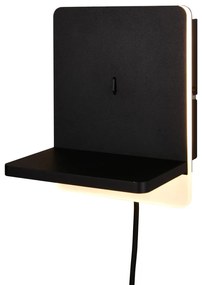 Matne čierne LED stmievateľné nástenné svietidlo Fairfield – Trio