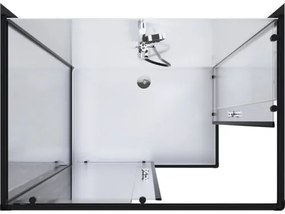 Sprchový box Aurlane Black Magic 110 x 80 x 200 cm čierny