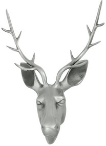 Strieborná nástenná dekorácia hlava jeleňa Deer L - 45 * 30 * 65cm