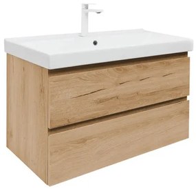 Kúpeľňová skrinka 2 zásuvky s umývadlom SAT B-Way 99x50x45 cm dub matný BWAY2100OAKU1BBI, 1 ks