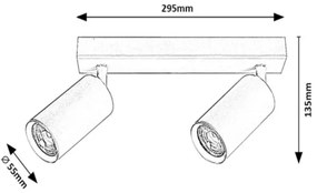 Rabalux 2085 - Stropné bodové svietidlo SOLO 2xGU10/25W/230V čierna