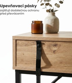 Konzolový stolek Modena 80 cm černý/dub Artisan