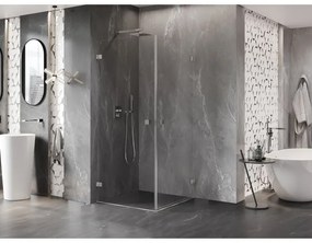 Mexen Lunar-B Duo výklopný sprchový kút 100 x 100 cm, číre sklo, brúsená oceľ, 832-100L-100P-97-00
