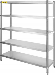 5-úrovňová skladovacia polica nerezová oceľ, nastaviteľná, odolná garáž