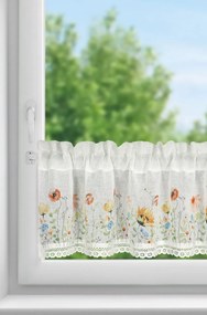 KRÁTKA ZÁCLONA NA PÁSKE NATI 150X30 CM KVETY