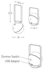 Zambelis E233 - LED Stmievateľná vonkajšia lampa LED/1,5W/3,7V 2600 mAh IP44 čierna
