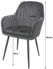 Stolička LUGO - béžový zamat / čierne nohy