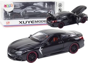 LEAN Toys Kovové športové vozidlo, trecí pohon, otvárateľné prvky 1:24 čierna