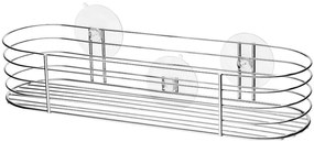 Erga Niagara, veľký košík na kúpeľňové doplnky na prísavky 30x8,3x6 cm, chrómová, ERG-04841