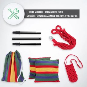 MIADOMODO Závesné hojdacie kreslo, farebné, dovnútra aj von