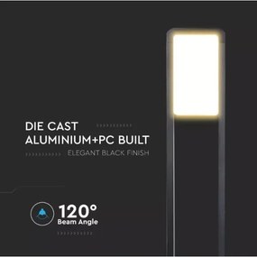 LED Vonkajšia lampa SAMSUNG CHIP LED/10W/230V 3000K IP65 čierna