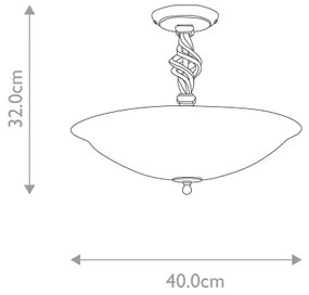 Elstead PB-SF-A-BLACK - Prisadený luster PEMBROKE 3xE14/60W/230V