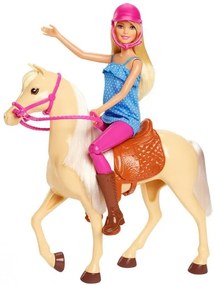 Mattel Barbie bábika s koňom FXH13