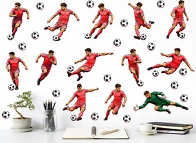 Sada futbalistov, farba podľa želania futbalové nálepky na stenu list 45 x 44 cm