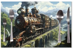 Sablio Prestieranie Parná lokomotíva na viadukte: 40x30cm