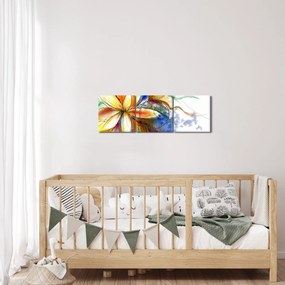Obraz - Kvetina (s hodinami) (90x30 cm)