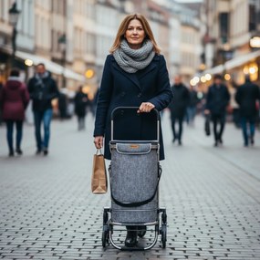 Jurhan Nákupná taška na kolieskach do schodov COMFORT,50l, šedá