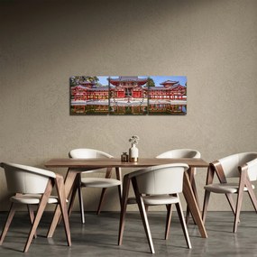 Obraz - Budhistický chrám (s hodinami) (90x30 cm)