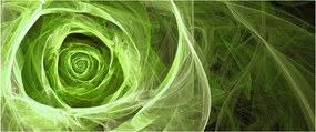 Obraz - Abstraktné ruže zelená (120x50 cm)