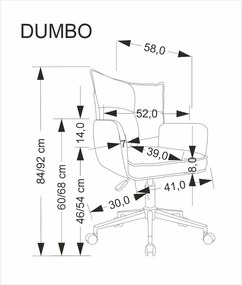 Kancelárske kreslo Dumbo svetlosivé