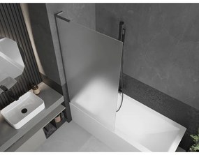 Mexen Next L, 1-krídlová vaňová zástena 90 x 150 cm, 6mm sklo námraza, grafitový profil, 895-090-000-03-30-66