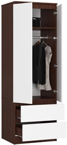Šatníková skriňa Suman  (wenge + biela). Vlastná spoľahlivá doprava až k Vám domov. 1069555