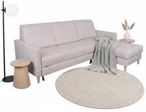 Šedá škandinávska rohová rozkladacia sedacia súprava Freya