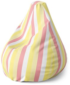 Sablio Sedací vak Pear Žlto-ružové pruhy - 70 x 95 x 15 cm