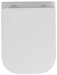 Invena Paros, závesná WC misa Rimless 465x350x360 mm + SLIM toaletné sedadlo s pomalým zatváraním, biela lesklá, INV-CE-90-001-W