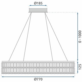 Toolight Toolight, LED stropné svietidlo 80cm + diaľkový ovládač, APP1569-CP, zlatá, OSW-06988