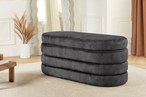 Dizajnová lavica s úložným priestorom GREY VELVET 115 cm – štýlový úložný box