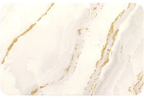 TENDANCE Predložka do kúpeľne Sofer Marble, 39x60 cm, zlatá/biela