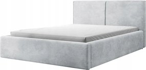 Manželská posteľ 140cm Fatime (s roštom, úl. priest.) (svetlosivá/čierna)