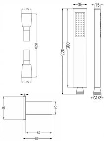 Mexen CUBE - 3-výstupová podomietková sprchová sada 7v1, biela, 77503-set