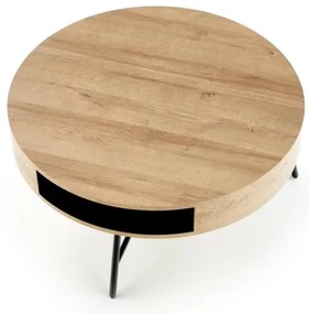 Konferenčný stolík CAMILA 41x80 cm zlatý dub/čierna