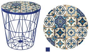 Odkladací stolík BOHO Ø 38 cm, modrý