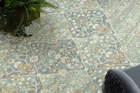 Koberec SOHO 477.27.LA500 OSTA geometrický naturálny zelený / nebeský