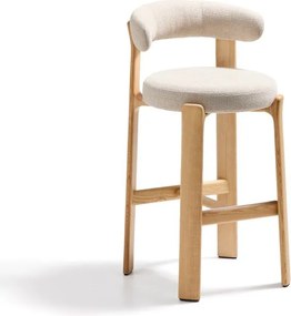 Béžová/v svetlo prírodnej farbe barová stolička z jaseňového dreva (výška sedadla 75 cm) Granite – Kave Home