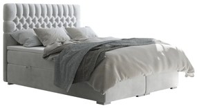Čalúnená manželská posteľ s matracom Fonda 180x200 cm - svetlosivá