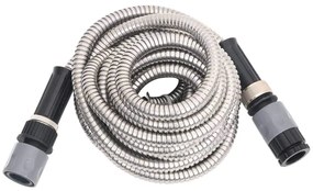 Záhradná hadica s tryskou, strieborná 0,6" 22,5 m, oceľ
