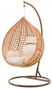 AKCIA Svetlohnedé závesné kreslo TROPIKAL so stojanom II. akosť