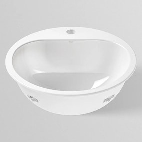 ALAPE EW 3.2 okrúhle zápustné umývadlo s otvorom, bez prepadu, priemer 475 mm, biela alpská, s povrchom ProShield, 2018100000