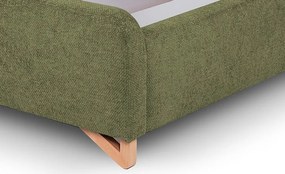 Posteľ Flamingo 180x200 cm, olivovo zelená štruktúrovaná tkanina