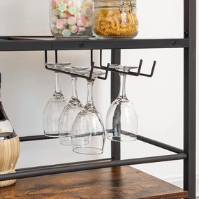 Servírovací vozík Vasagle Brutwood hnědý/černý