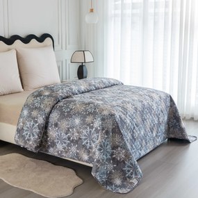 Prehoz na posteľ SNOWFLAKE, modrosivý Rozmer: 170 x 210 cm