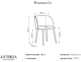 Sada 4 ks Stolička Antheia dĺžka 55 × šírka 56 × výška 80 cm WINDSOR & CO