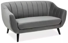 Pohovka Elite Velvet, dvojsedačka, sivá